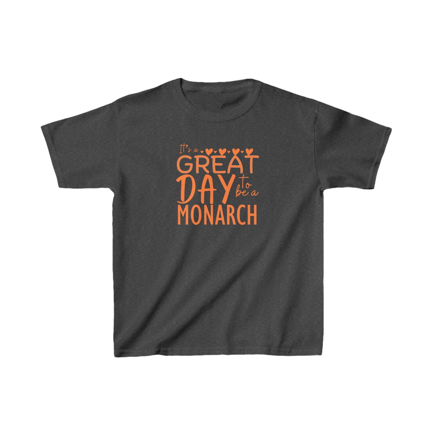 Kids It's a Great Day to be a Monarch Orange Heavy Cotton Tee