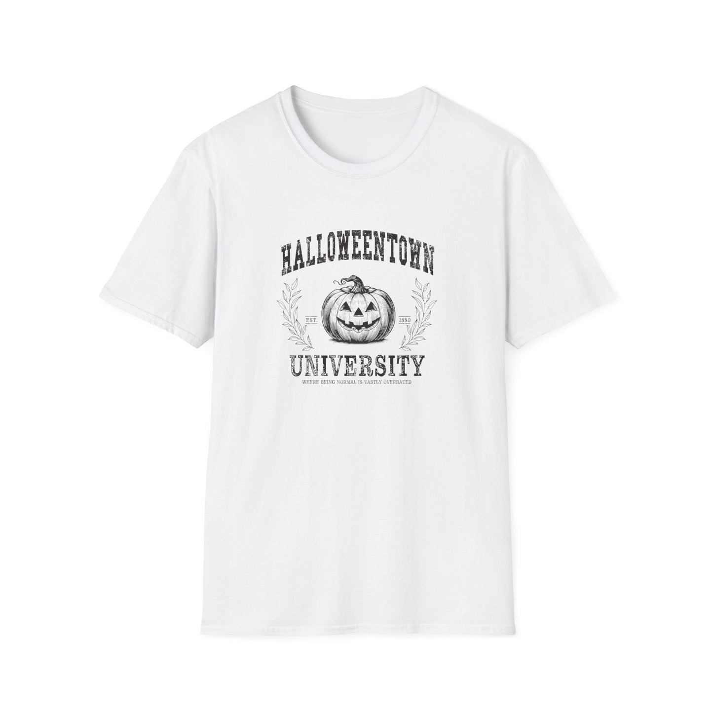 Halloween University Pumpkin Graphic T-Shirt for Fall Celebrations