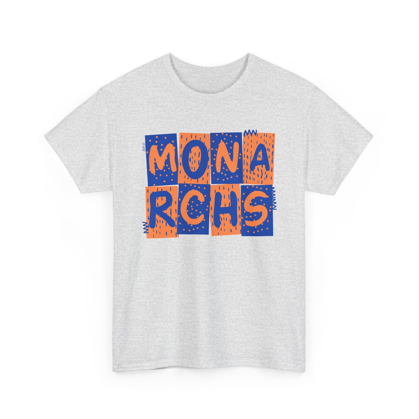 Monarchs Blue and Orange Squares Unisex Heavy Cotton Tee -