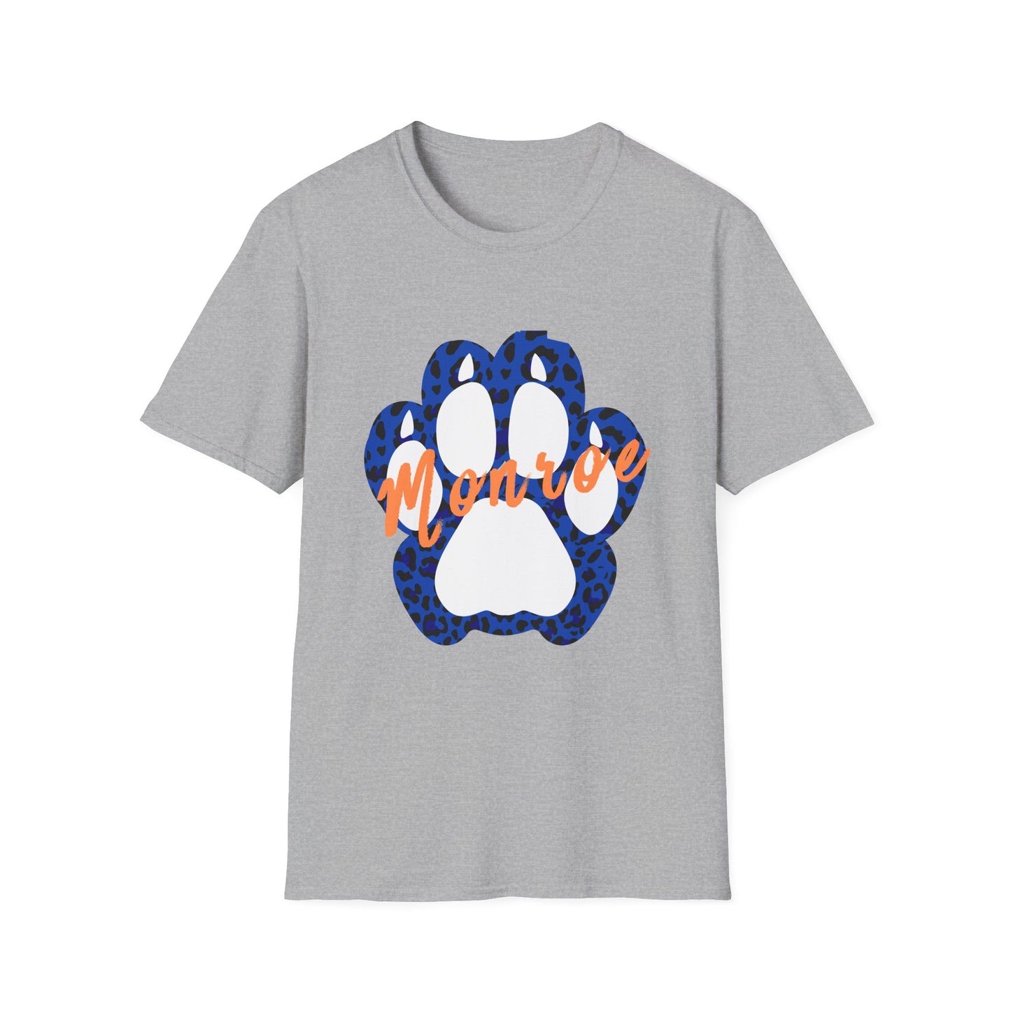 Monroe Leopard Print Paw Unisex Softstyle T-Shirt