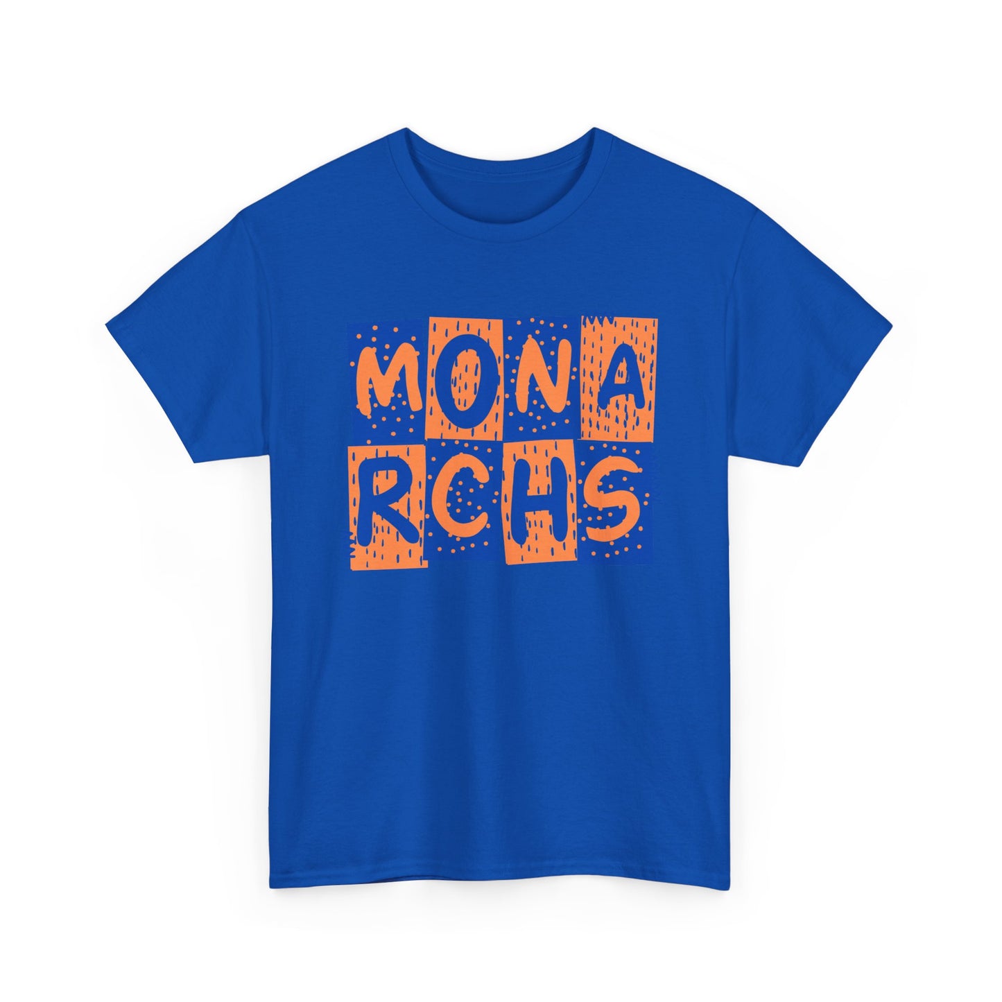 Monarchs Blue and Orange Squares Unisex Heavy Cotton Tee -