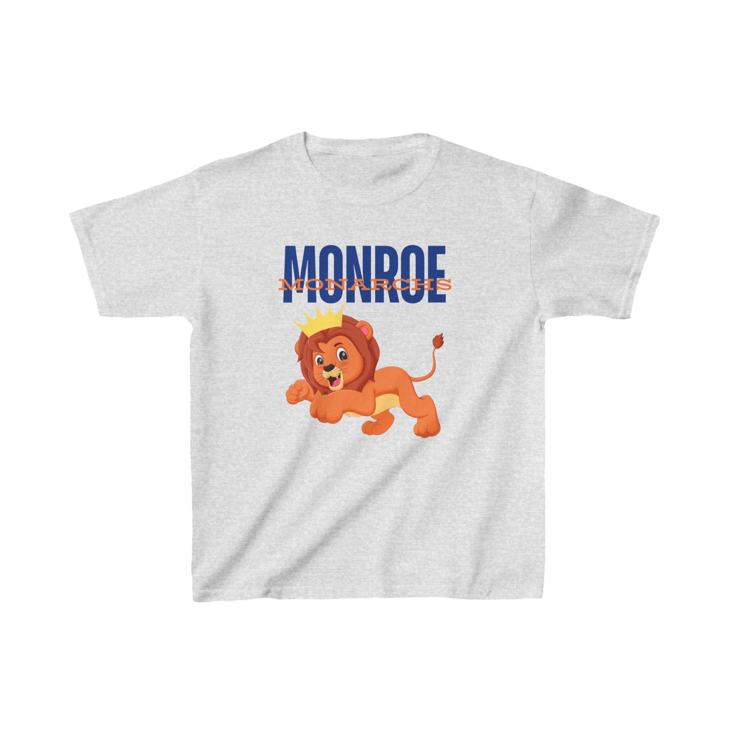 Kids Jumping Lion King Cub Monroe Monarchs  Tee - Fun Cotton Shirt for Young Royals