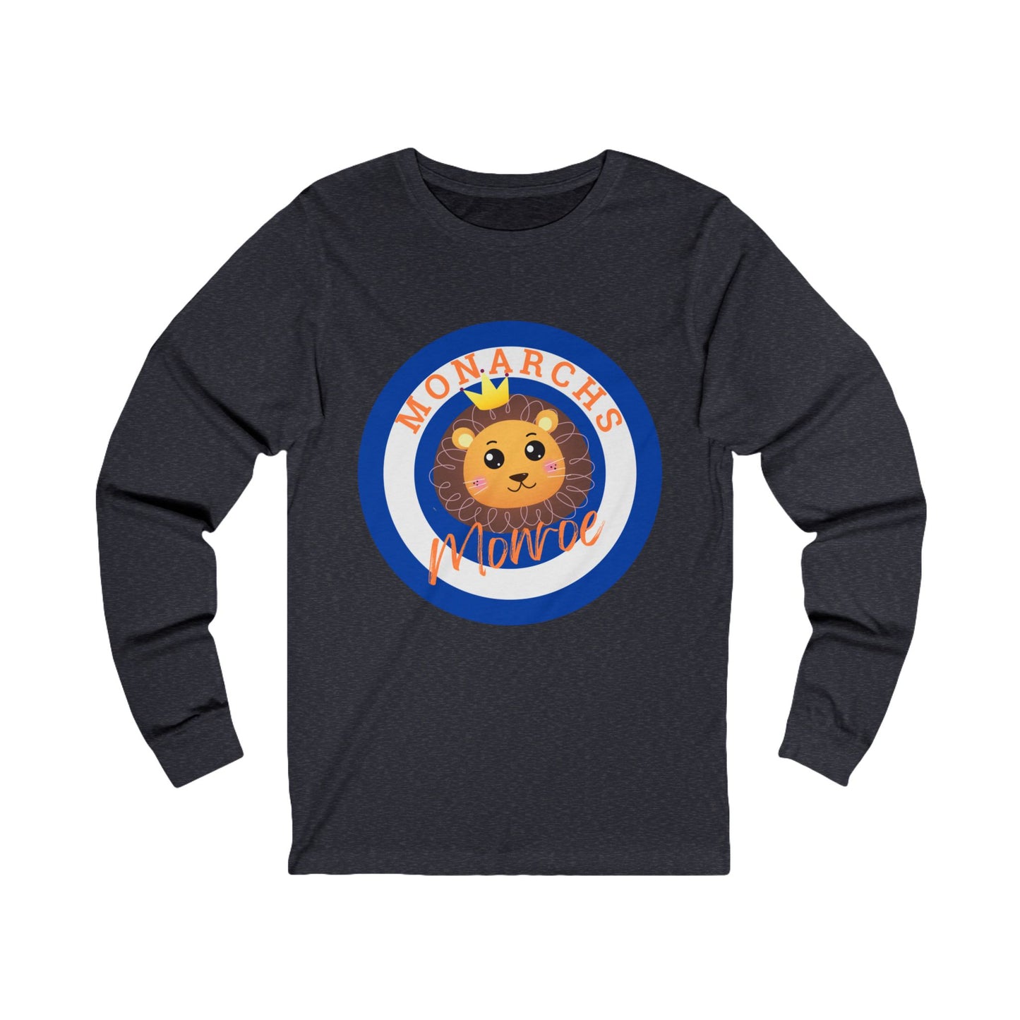 Monarchs Lion Unisex Jersey Long Sleeve Tee - Fun and Playful Shirt for Kids and Adults