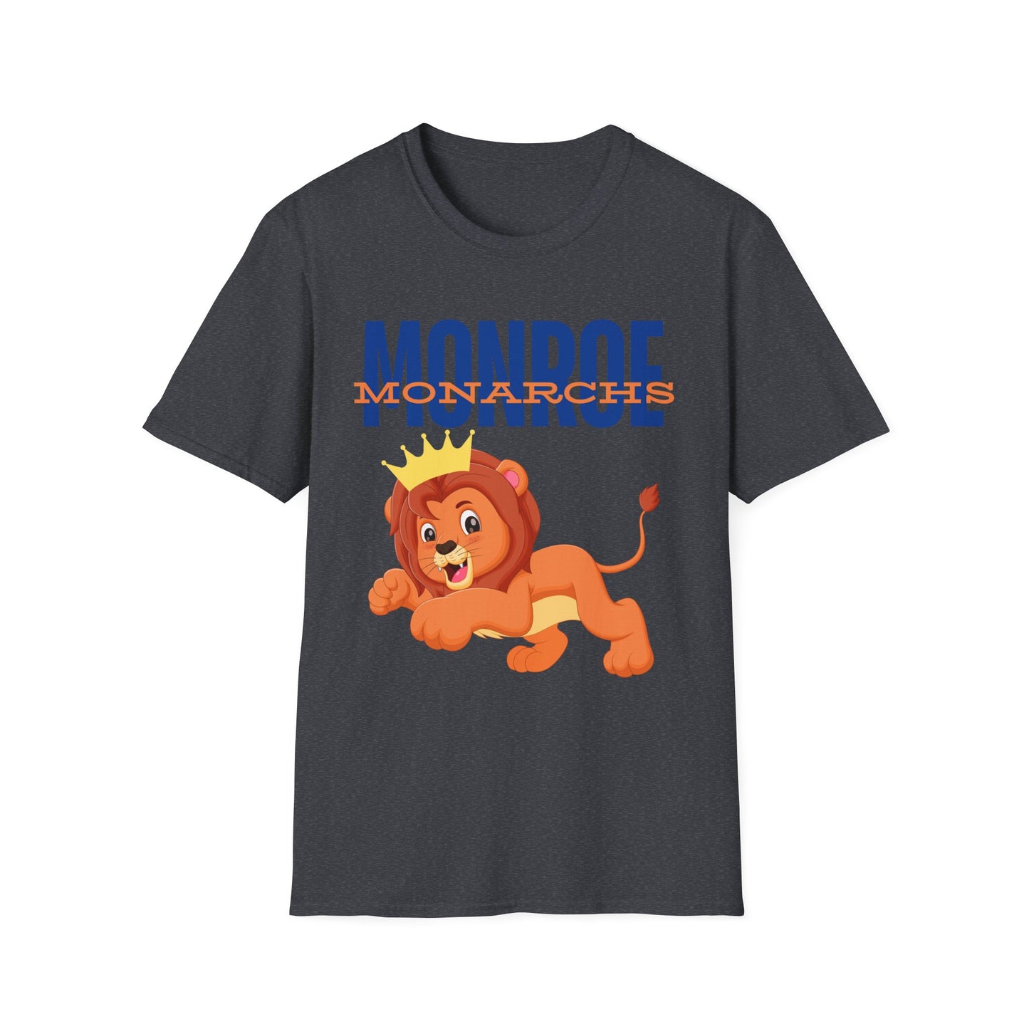 Monroe Monarchs Blue/Orange Jumping Lion Crown Design