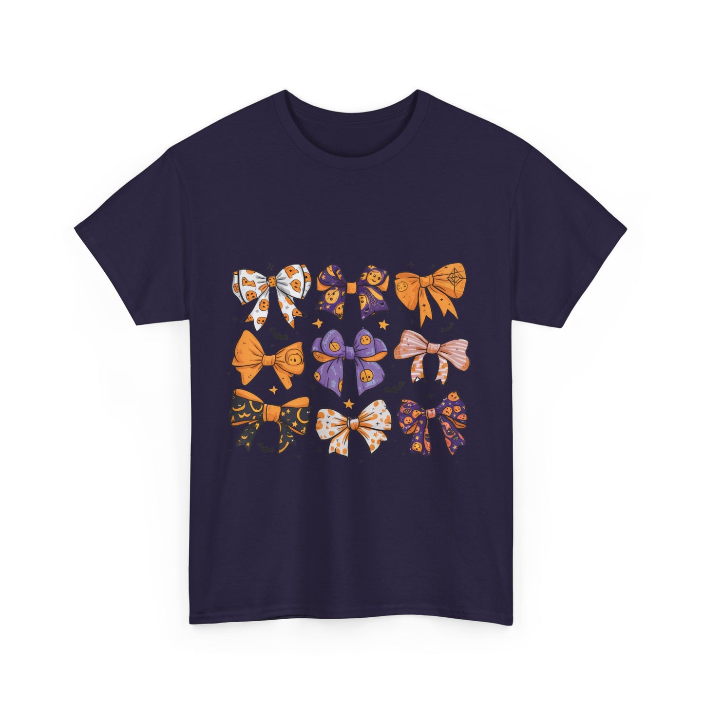 Halloween Bow Pattern School Teacher Unisex Heavy Cotton Tee