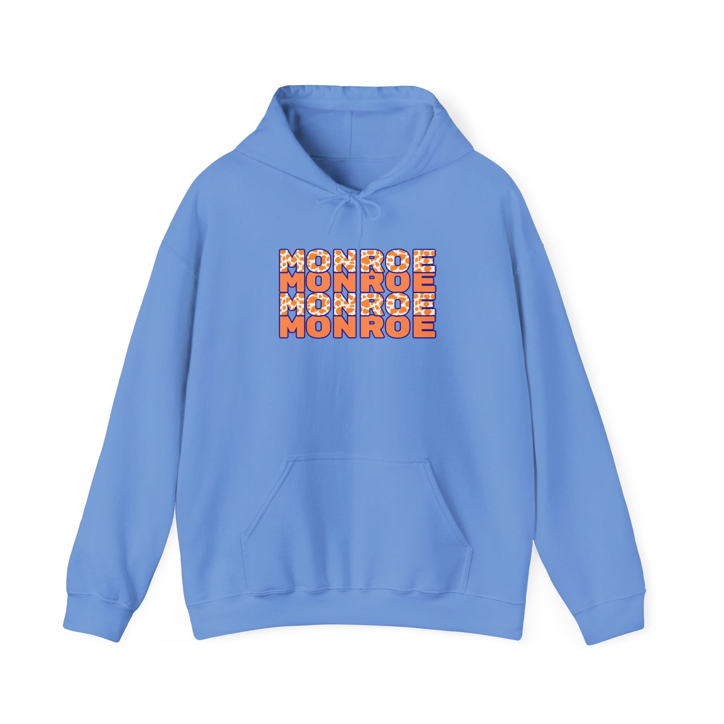 Monroe Spirit 2 dided Cow Print Unisex Heavy Blend™ Hooded Sweatshirt - Cozy and Stylish for Game Days