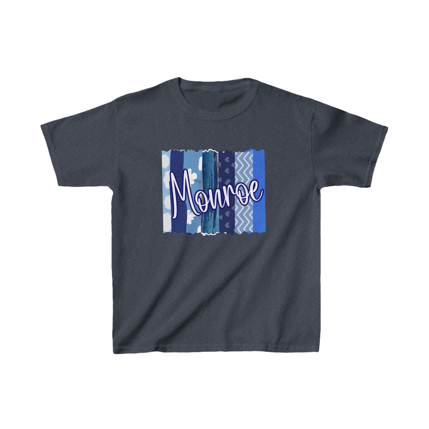Kids Navy Blue Monroe Patch Heavy Cotton Tee