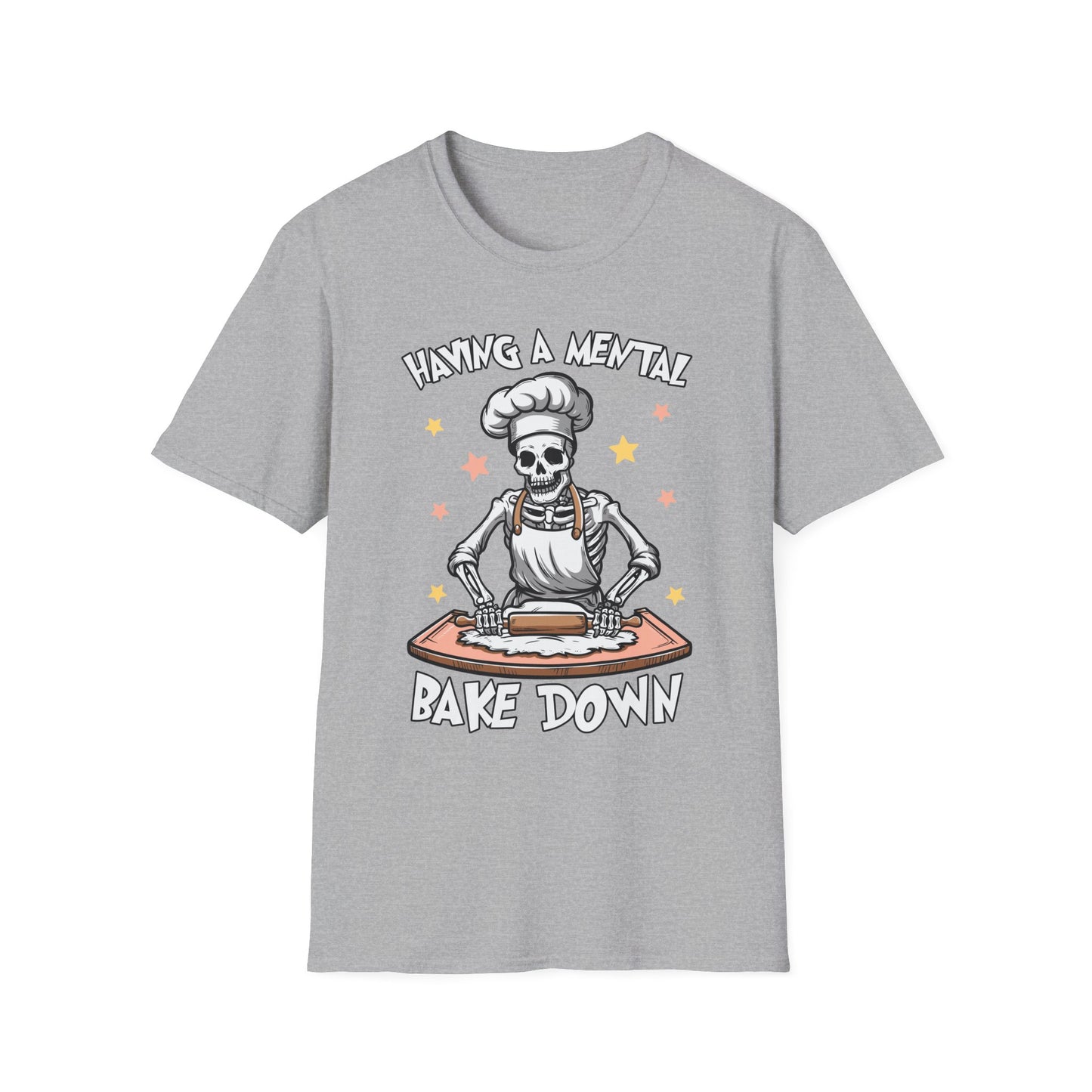 Funny Skeleton Chef T-Shirt - "Having a Mental Bake Down" - Halloween & Baking Lovers