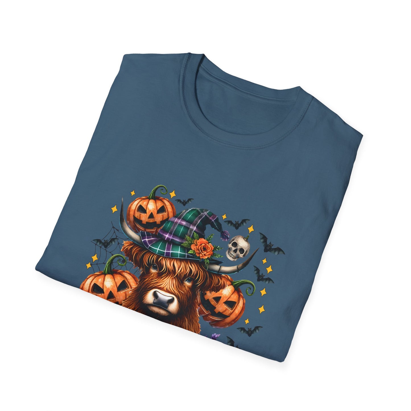 Halloween Cow Halloween Y'all Unisex Softstyle T-Shirt - Cute & Cozy for Fall Celebrations
