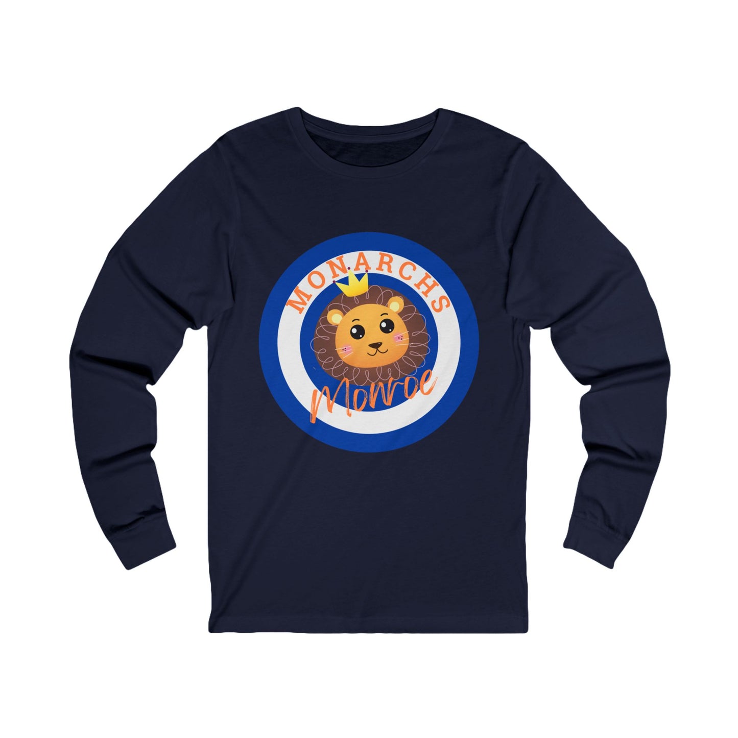 Monarchs Lion Unisex Jersey Long Sleeve Tee - Fun and Playful Shirt for Kids and Adults