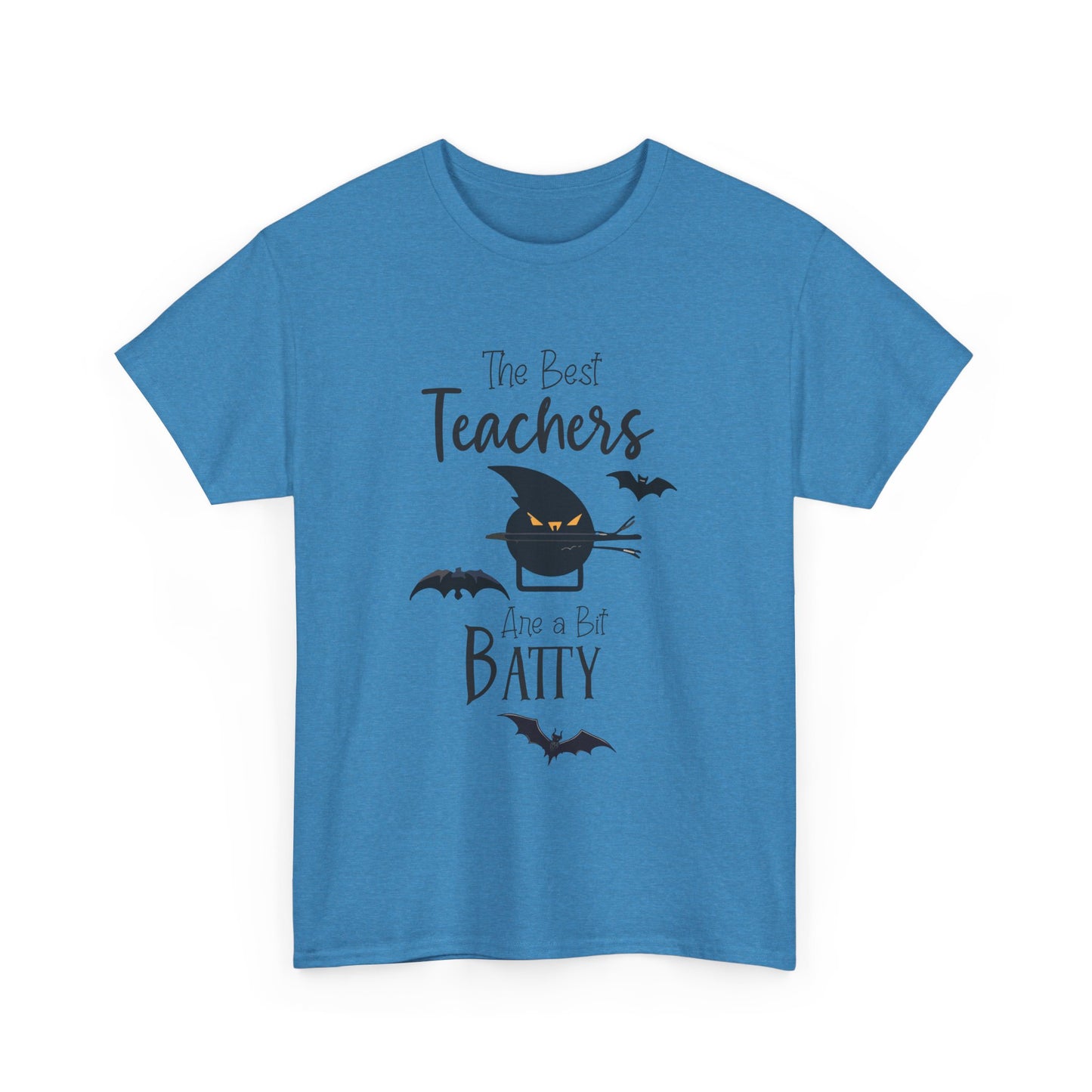 "The Best Teachers Are a Bit Batty" Unisex Heavy Cotton Tee - Fun Halloween School Teacher Shirt