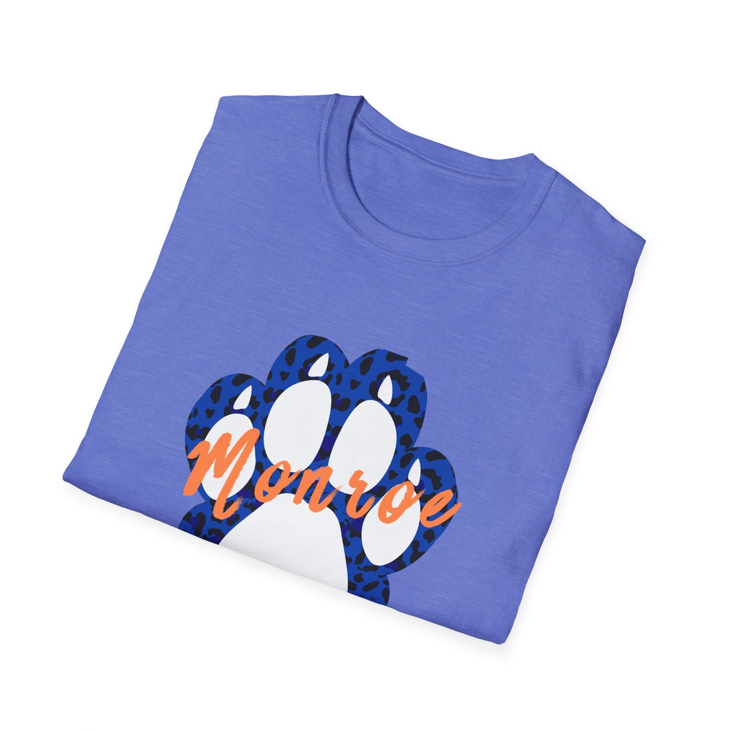 Monroe Leopard Print Paw Unisex Softstyle T-Shirt