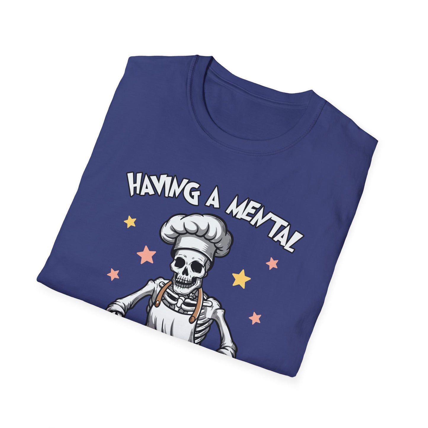 Funny Skeleton Chef T-Shirt - "Having a Mental Bake Down" - Halloween & Baking Lovers