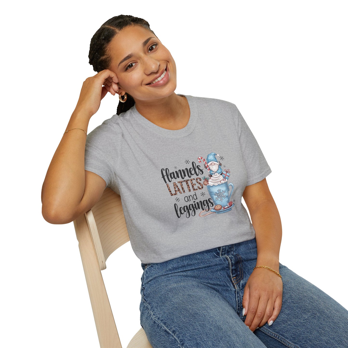 Cozy Flannels, Lattes & Leggings Winter Holiday Unisex T-Shirt