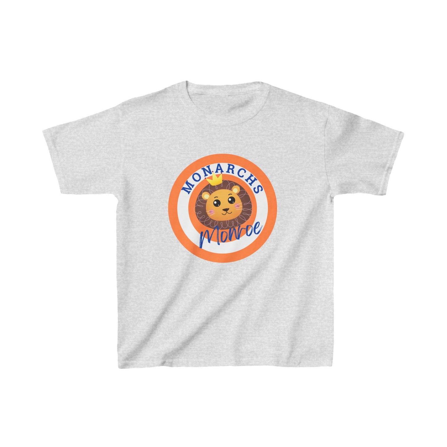 Monarchs Monroe Kids Heavy Cotton Tee - Cute Lion Graphic Tee for Kids