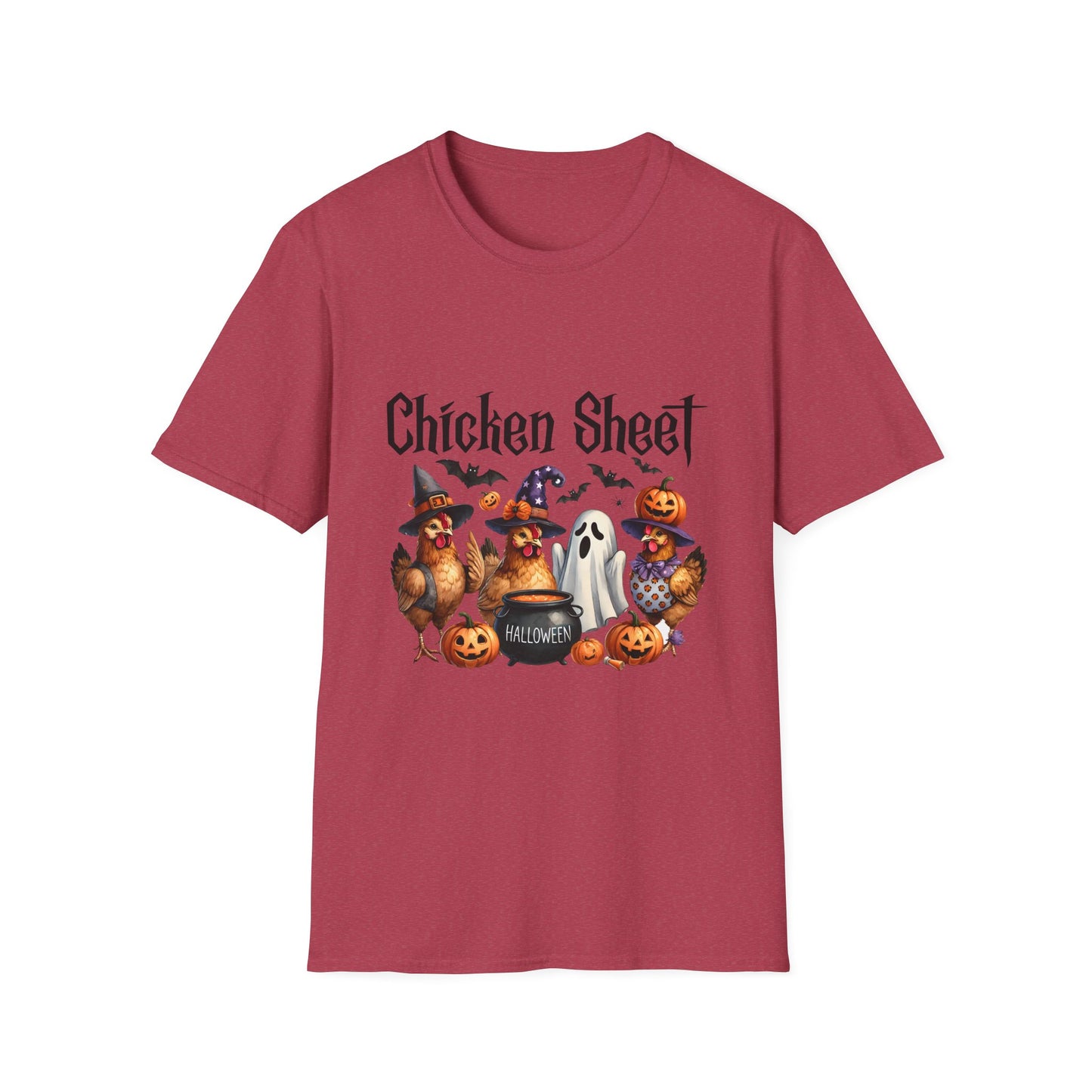 Funny Chicken Sheet Halloween Unisex Softstyle T-Shirt