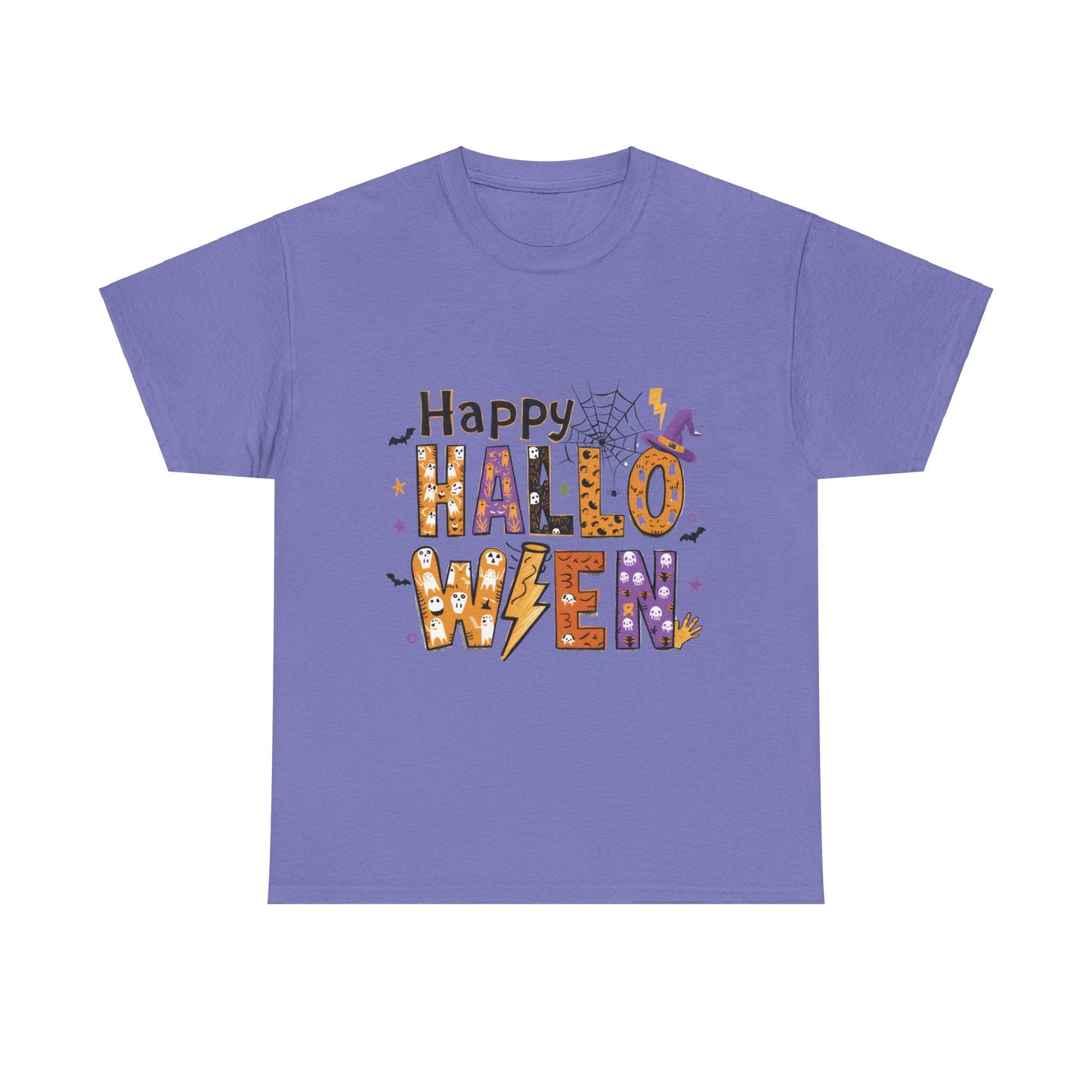 Happy Halloween Unisex Heavy Cotton Tee - Fun Festive Halloween School Teacher T-Shirt for Fall Celebrations