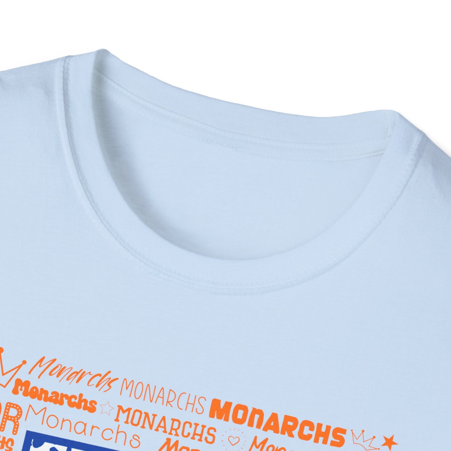 Blue Leopard M Monarchs Roar Unisex Softstyle T-Shirt - Fun Leopard Print Design