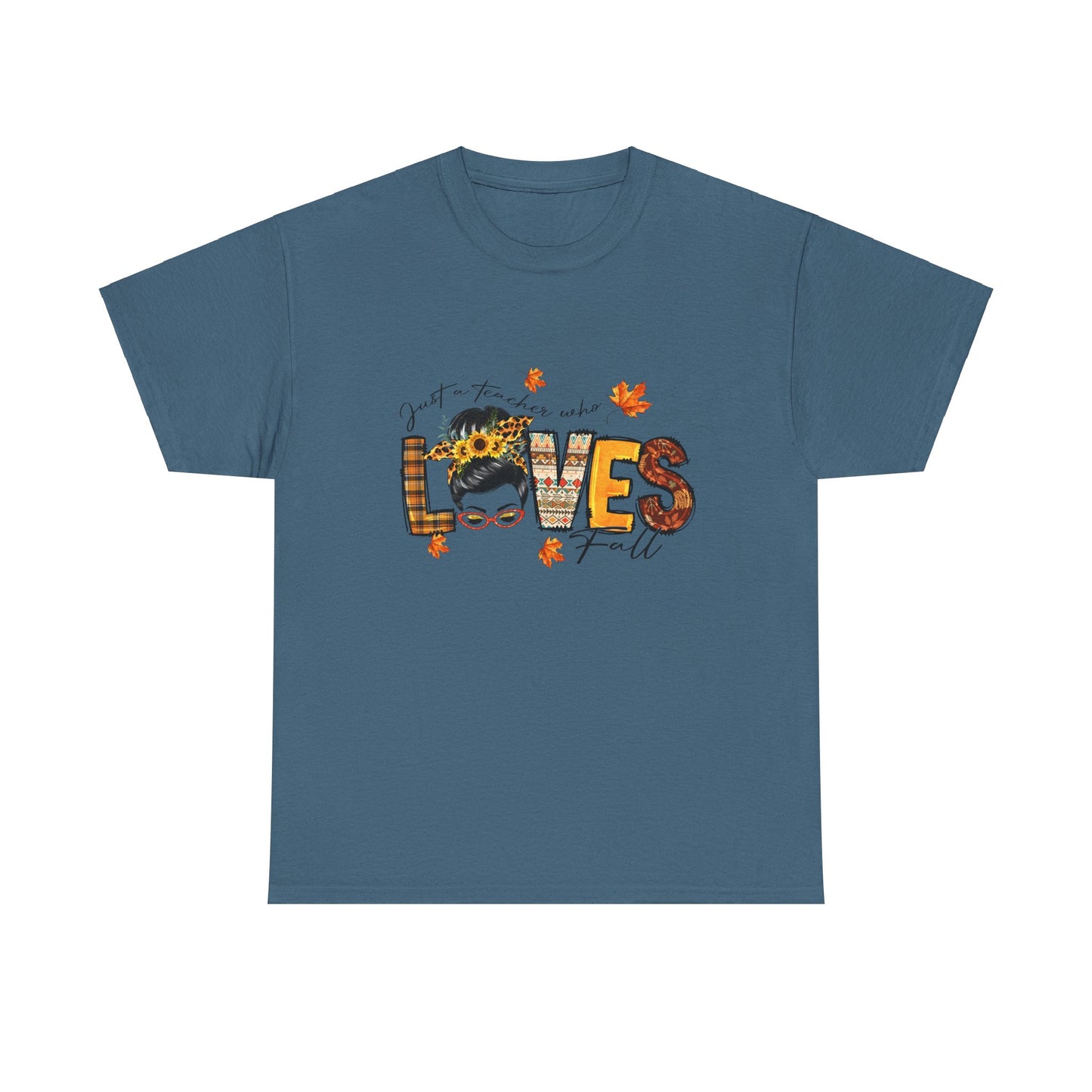 Fall Vibes Unisex Heavy Cotton Tee - 'Loves Fall' Floral Design
