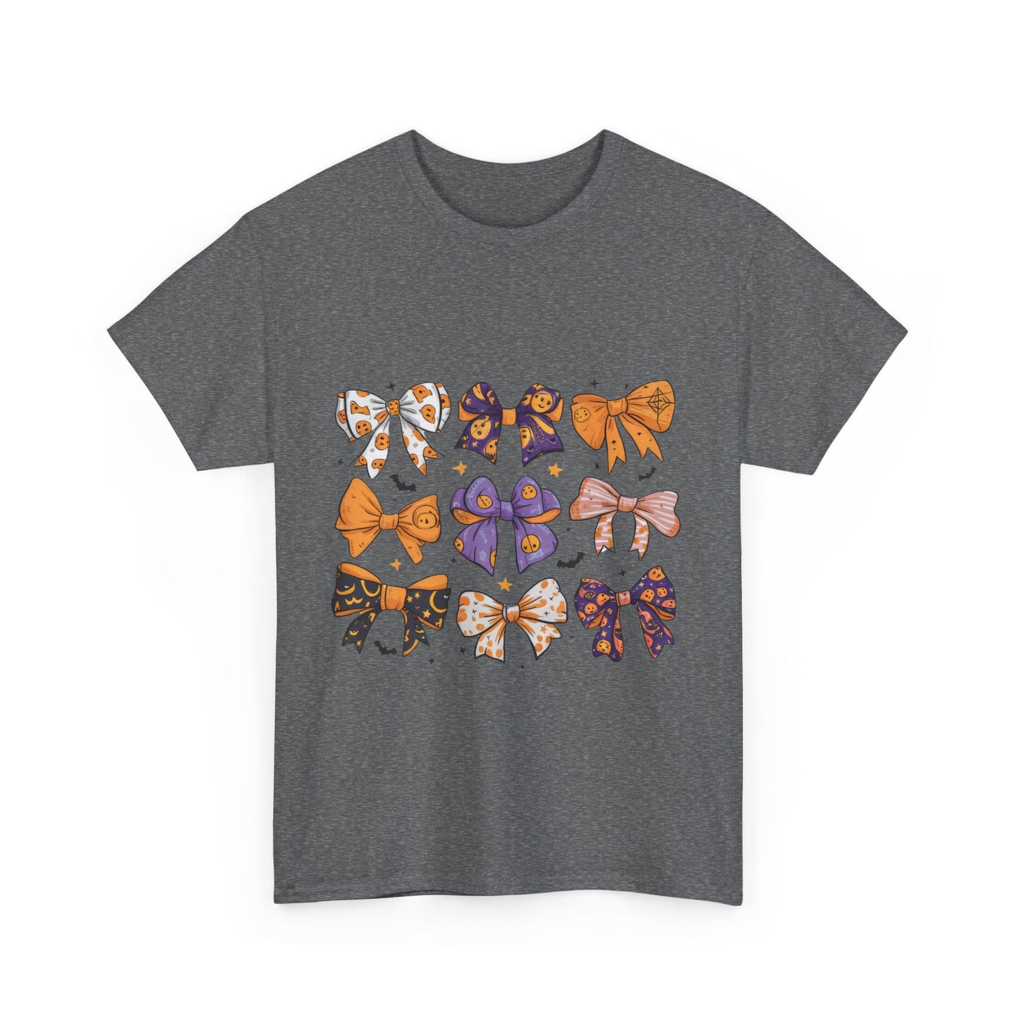 Halloween Bow Pattern School Teacher Unisex Heavy Cotton Tee
