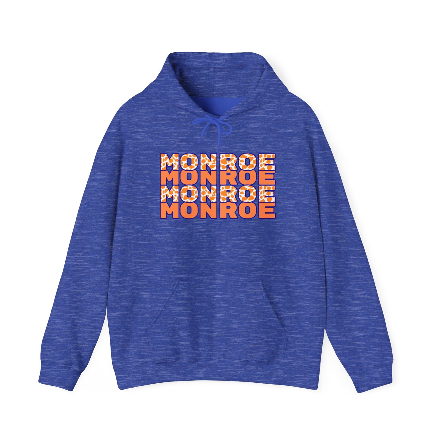 Monroe Spirit 2 dided Cow Print Unisex Heavy Blend™ Hooded Sweatshirt - Cozy and Stylish for Game Days