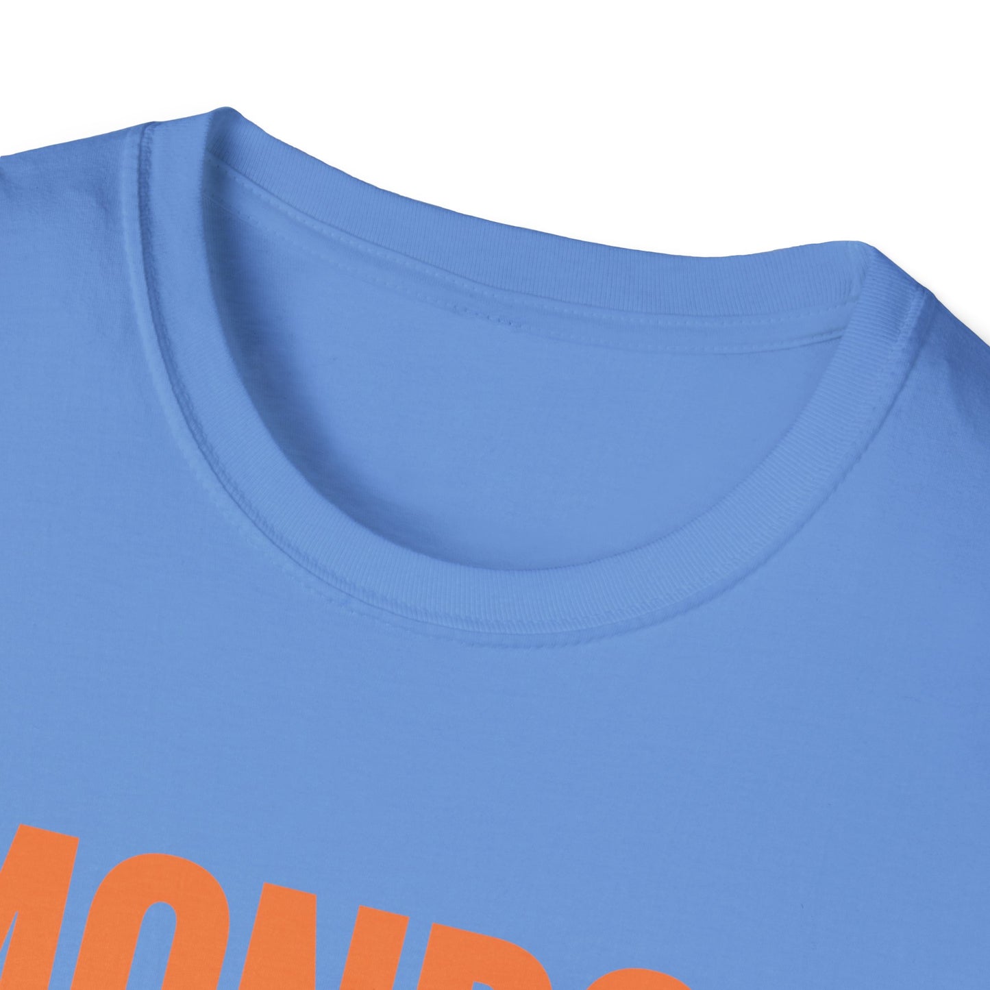 Monroe (Orange) Monarchs (Blue) with Cute Lion Wearing a Crown Leaping Adult Unisex Soft Tshirt