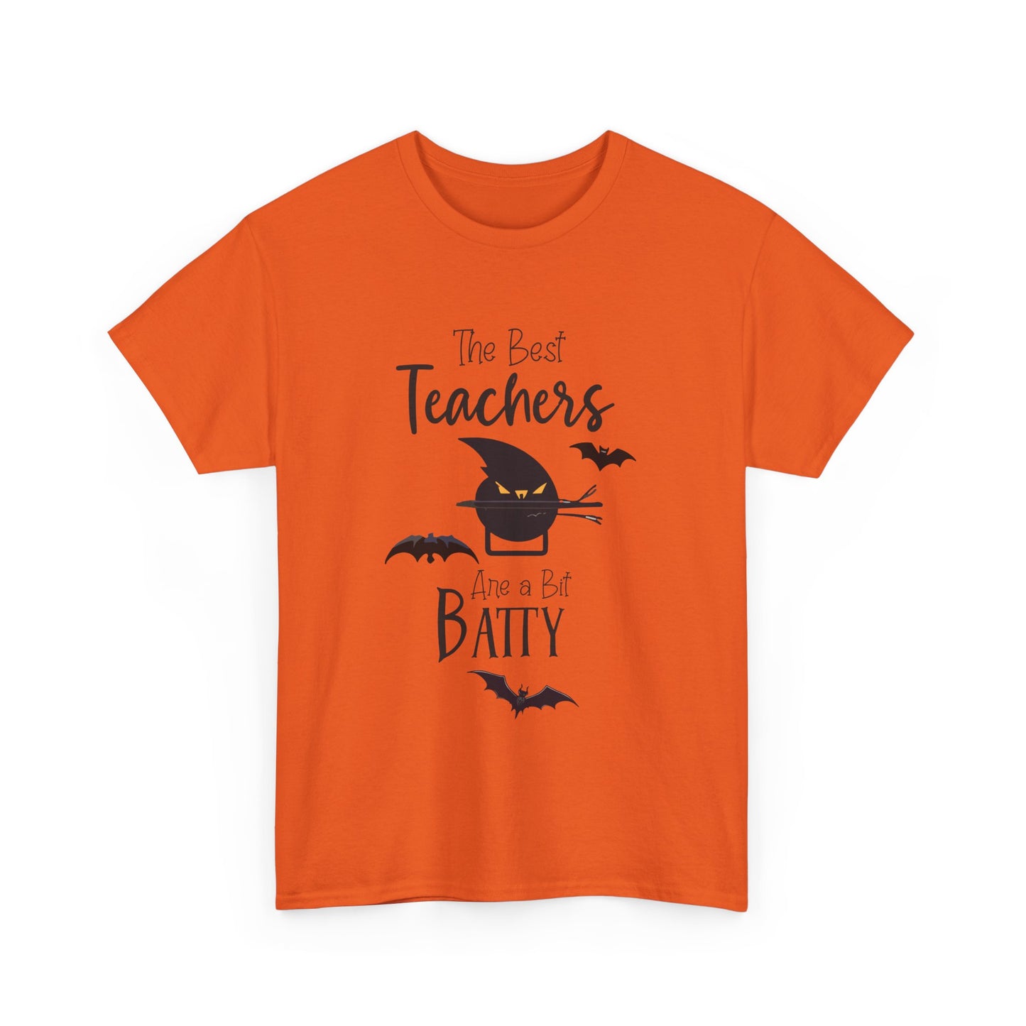 "The Best Teachers Are a Bit Batty" Unisex Heavy Cotton Tee - Fun Halloween School Teacher Shirt