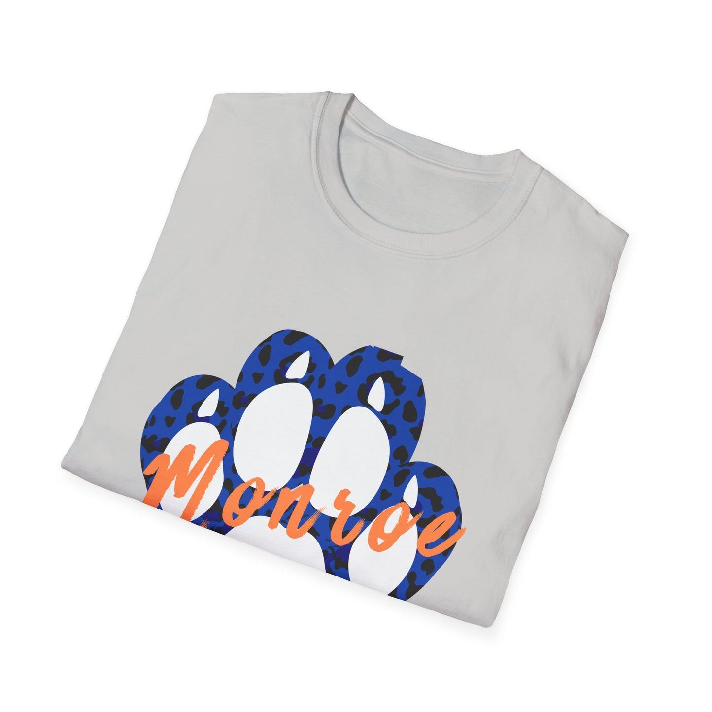 Monroe Leopard Print Paw Unisex Softstyle T-Shirt