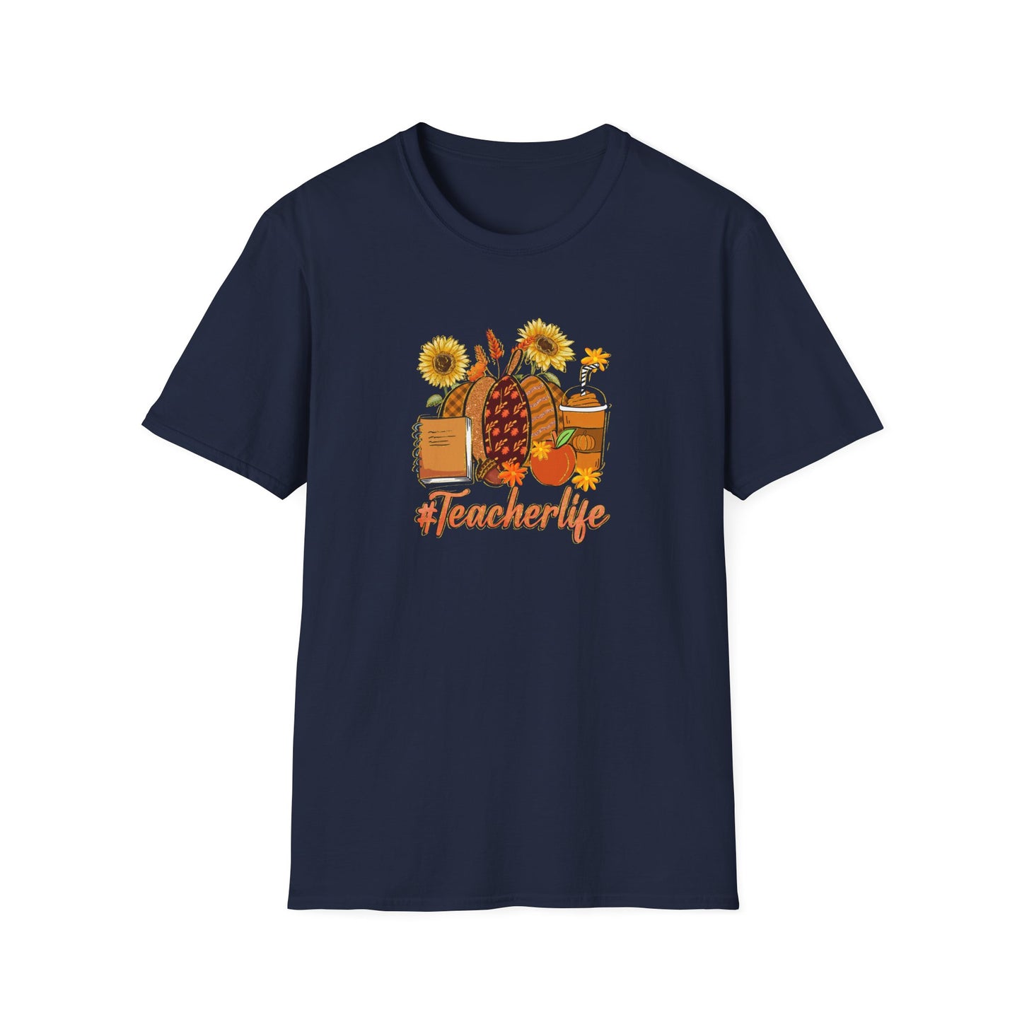 #Teacherlife Fall Unisex Softstyle T-Shirt - Perfect Gift for Teachers, Back to School, and Appreciation Events