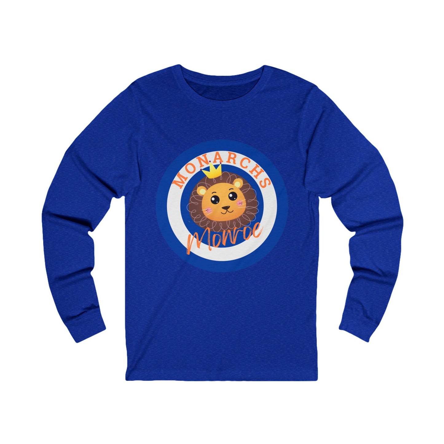 Monarchs Lion Unisex Jersey Long Sleeve Tee - Fun and Playful Shirt for Kids and Adults