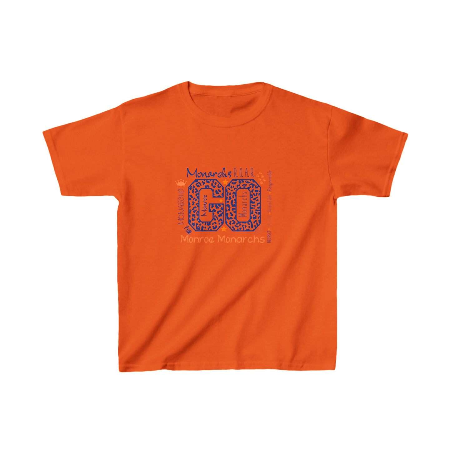 Kids Monroe Tee Shirt Cotton Tee - 'Go Monarchs!' Unisex T-Shirt for Young Dreamers