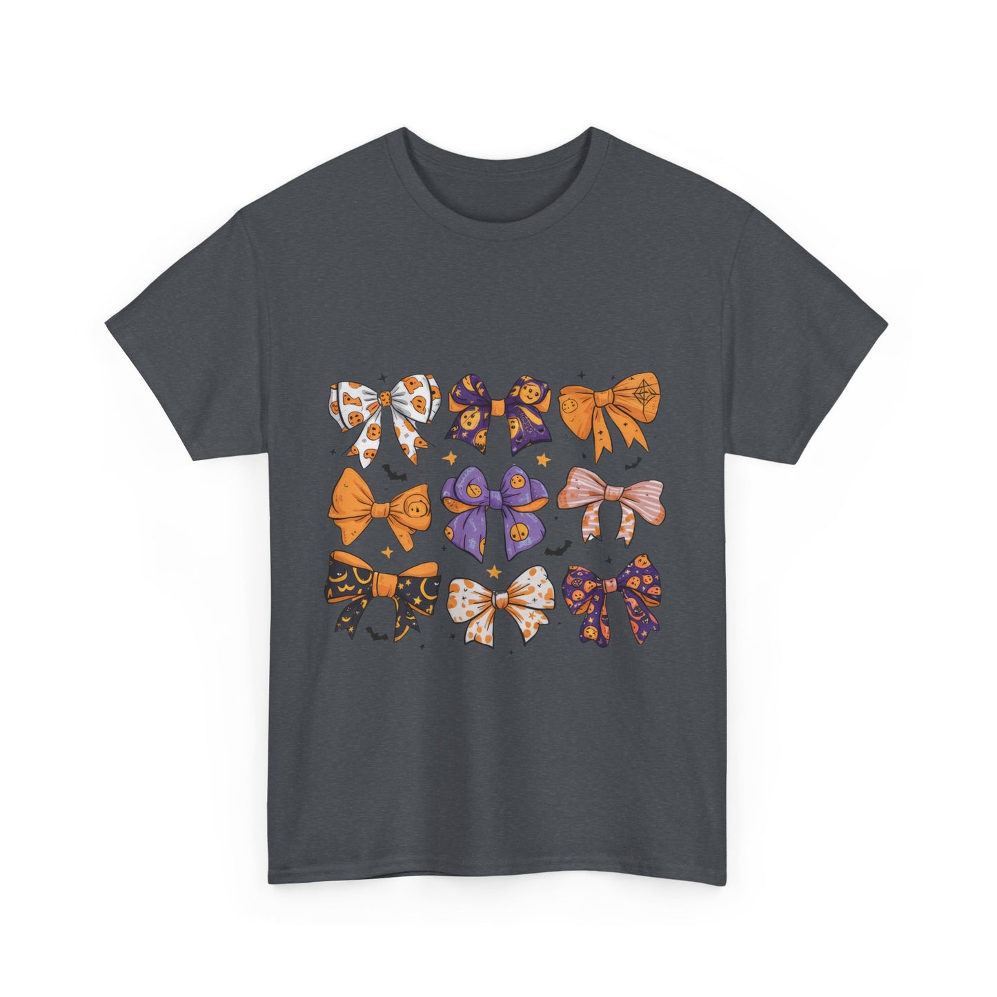 Halloween Bow Pattern School Teacher Unisex Heavy Cotton Tee