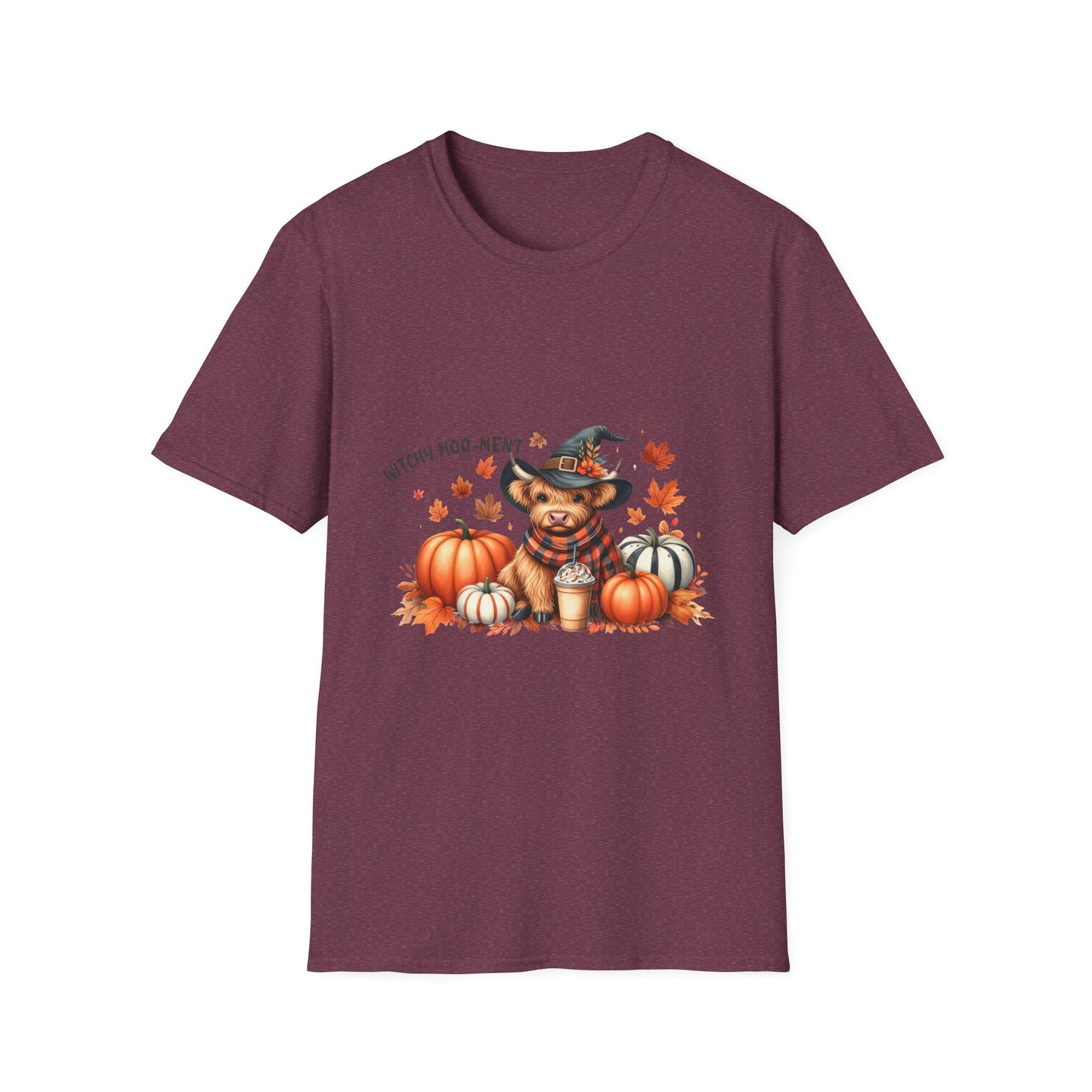 Halloween Cow Witch Moo-Ment Pumpkin Unisex Softstyle T-Shirt