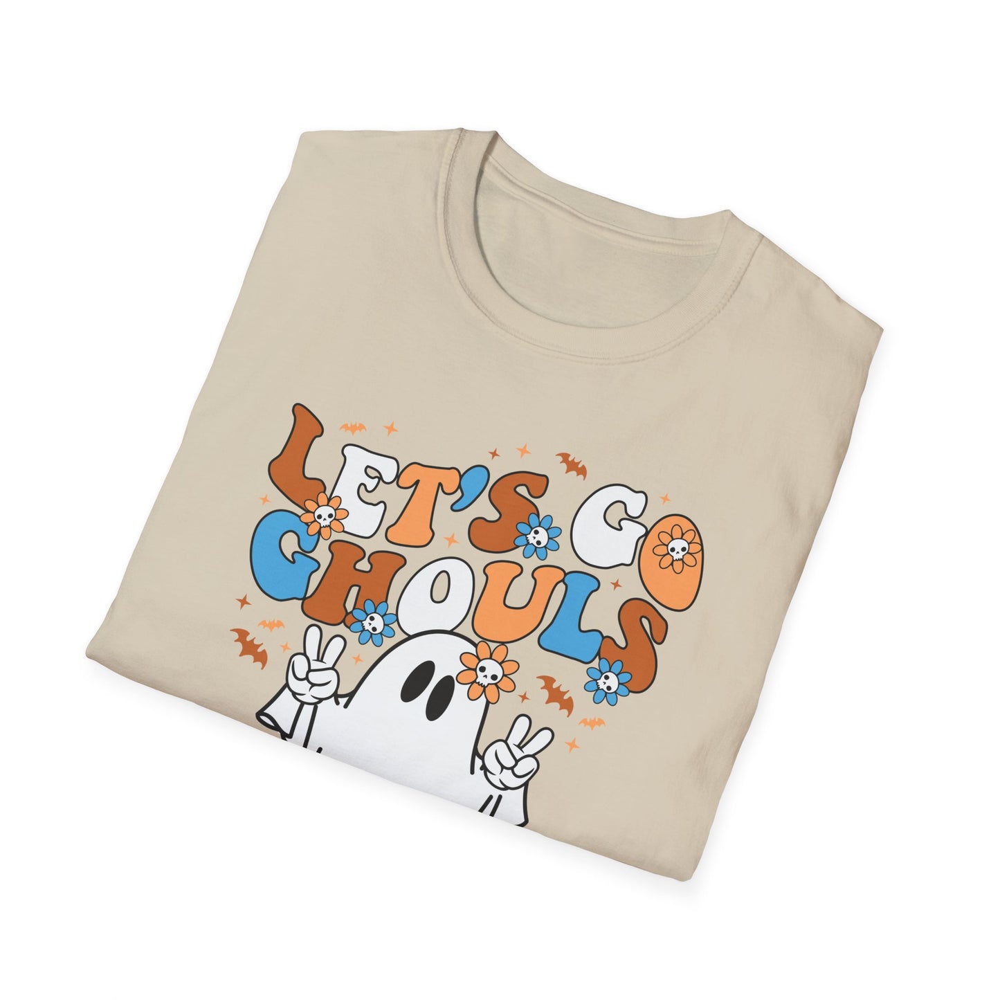 Let's Go Ghouls Unisex Softstyle T-Shirt – Fun Halloween Tee for Ghost Lovers
