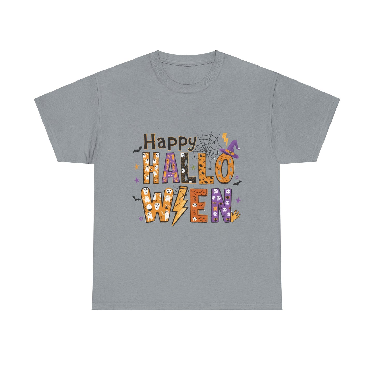 Happy Halloween Unisex Heavy Cotton Tee - Fun Festive Halloween School Teacher T-Shirt for Fall Celebrations