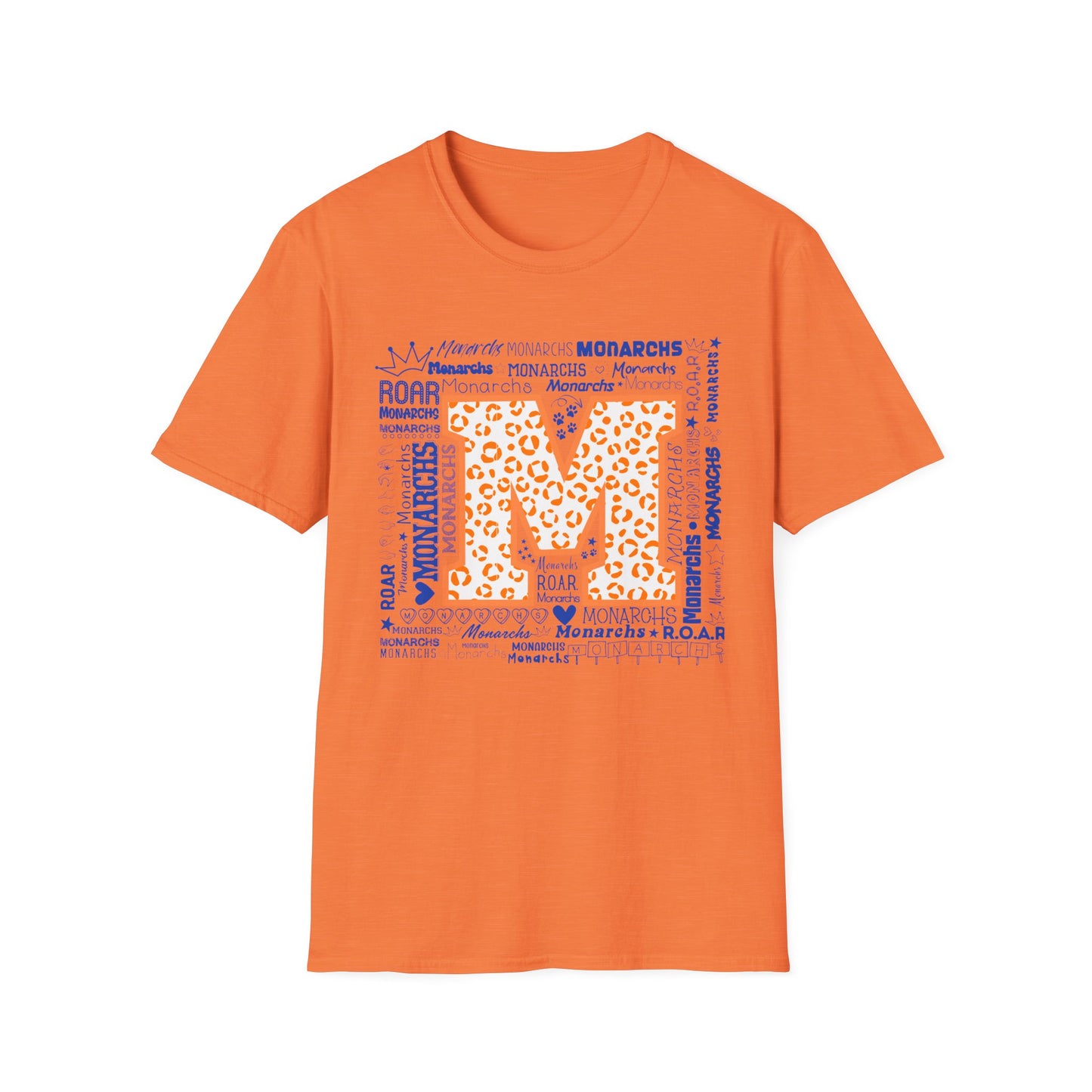 Orange Leopard M Monarchs Softstyle T-Shirt - Perfect for Team Spirit & Celebrations