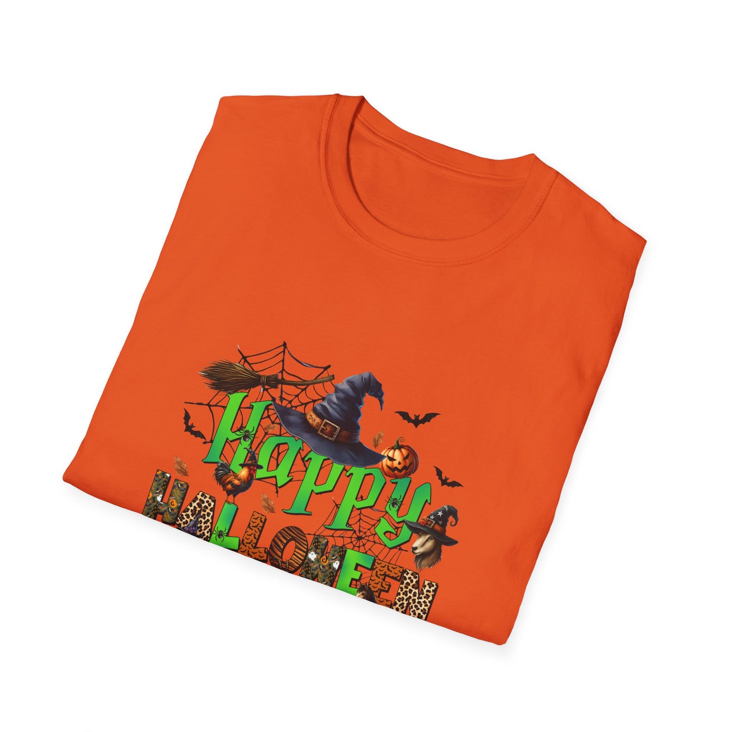 Happy Halloween  Fall FarmUnisex Softstyle T-Shirt - "Happy Halloween" Design