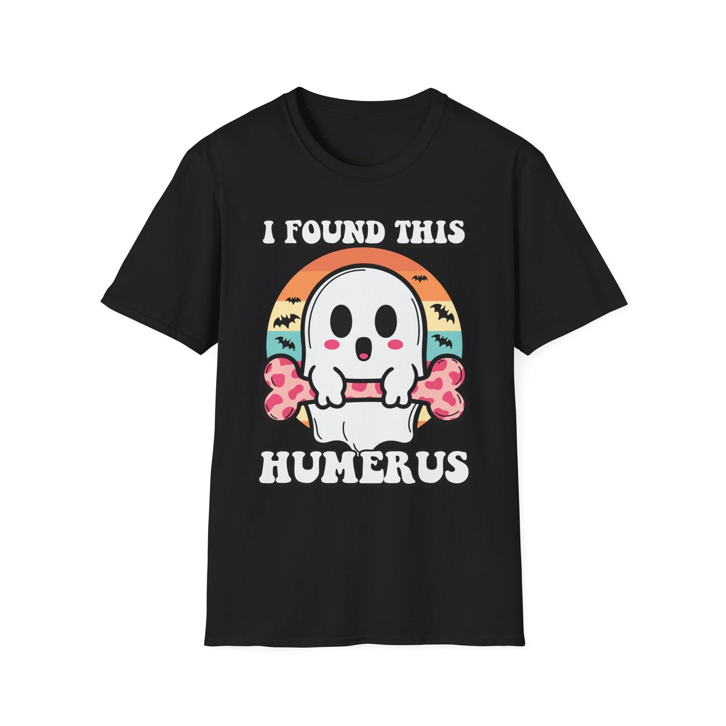 I Found This Humerus Unisex Softstyle T-Shirt - Fun Halloween Ghost Tee