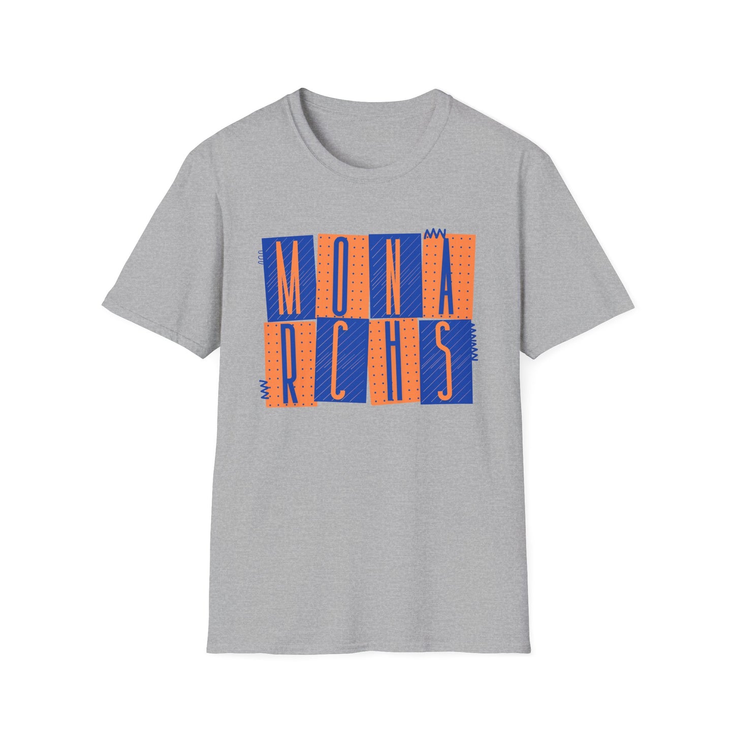 Monarchs Squares Dots Unisex Softstyle T-Shirt - Trendy Graphic Tee for Everyday Wear