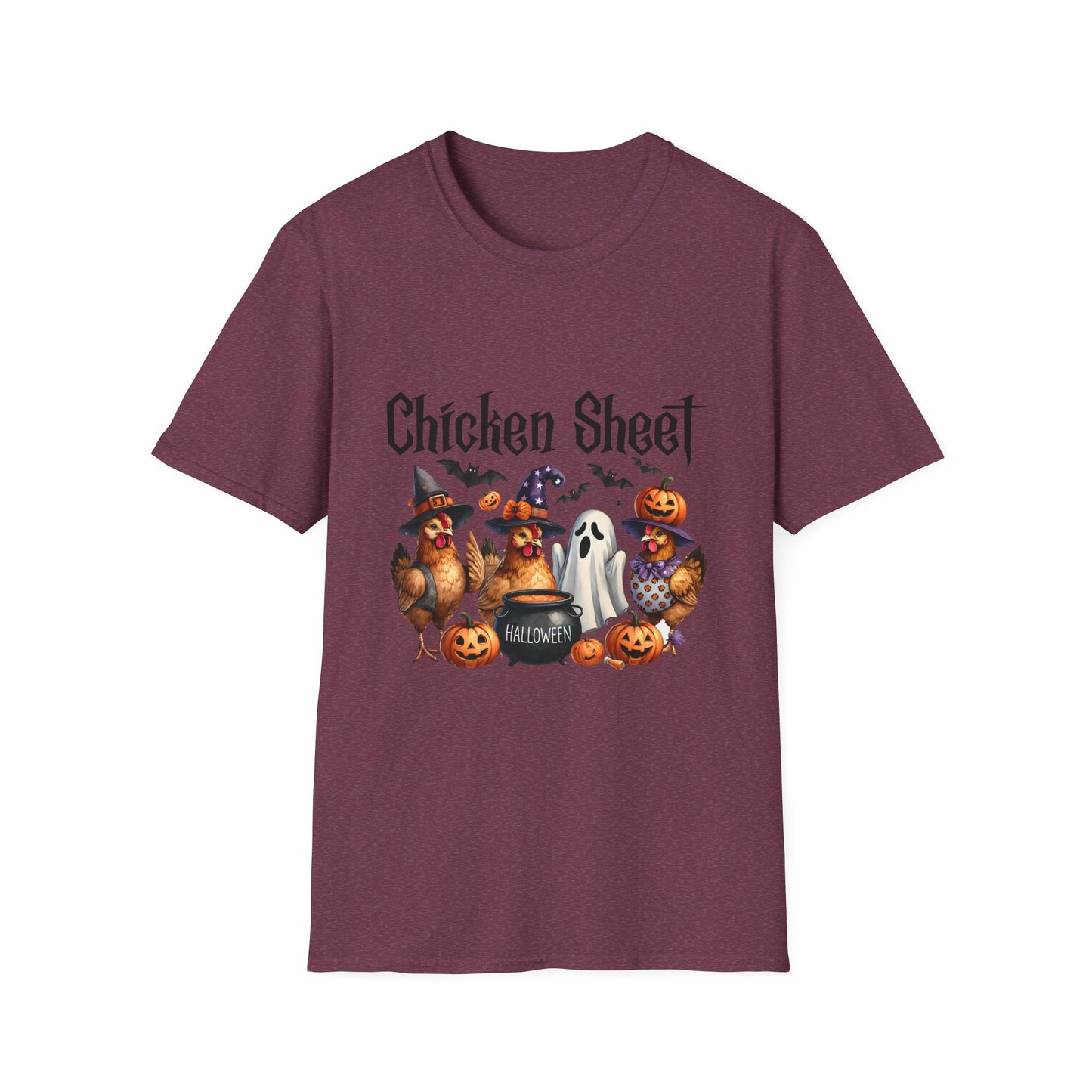 Funny Chicken Sheet Halloween Unisex Softstyle T-Shirt