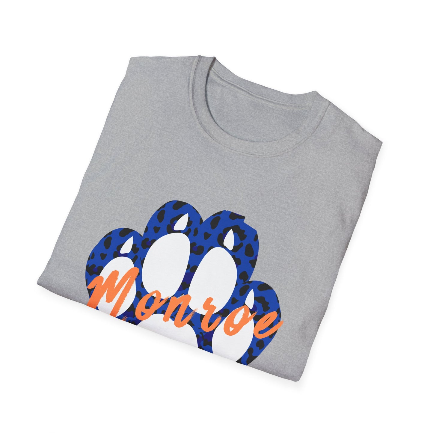 Monroe Leopard Print Paw Unisex Softstyle T-Shirt