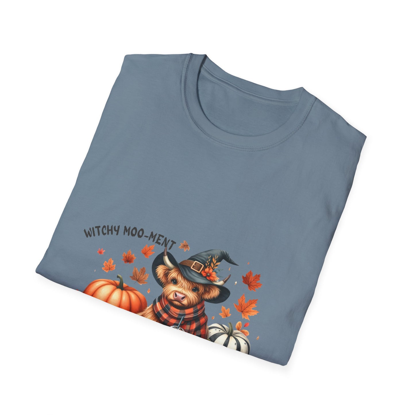 Halloween Cow Witch Moo-Ment Pumpkin Unisex Softstyle T-Shirt