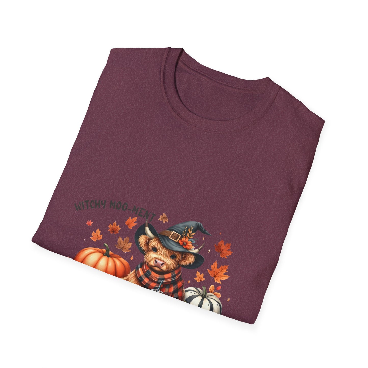 Halloween Cow Witch Moo-Ment Pumpkin Unisex Softstyle T-Shirt