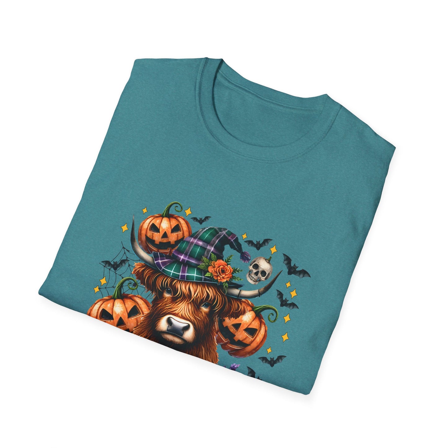 Halloween Cow Halloween Y'all Unisex Softstyle T-Shirt - Cute & Cozy for Fall Celebrations