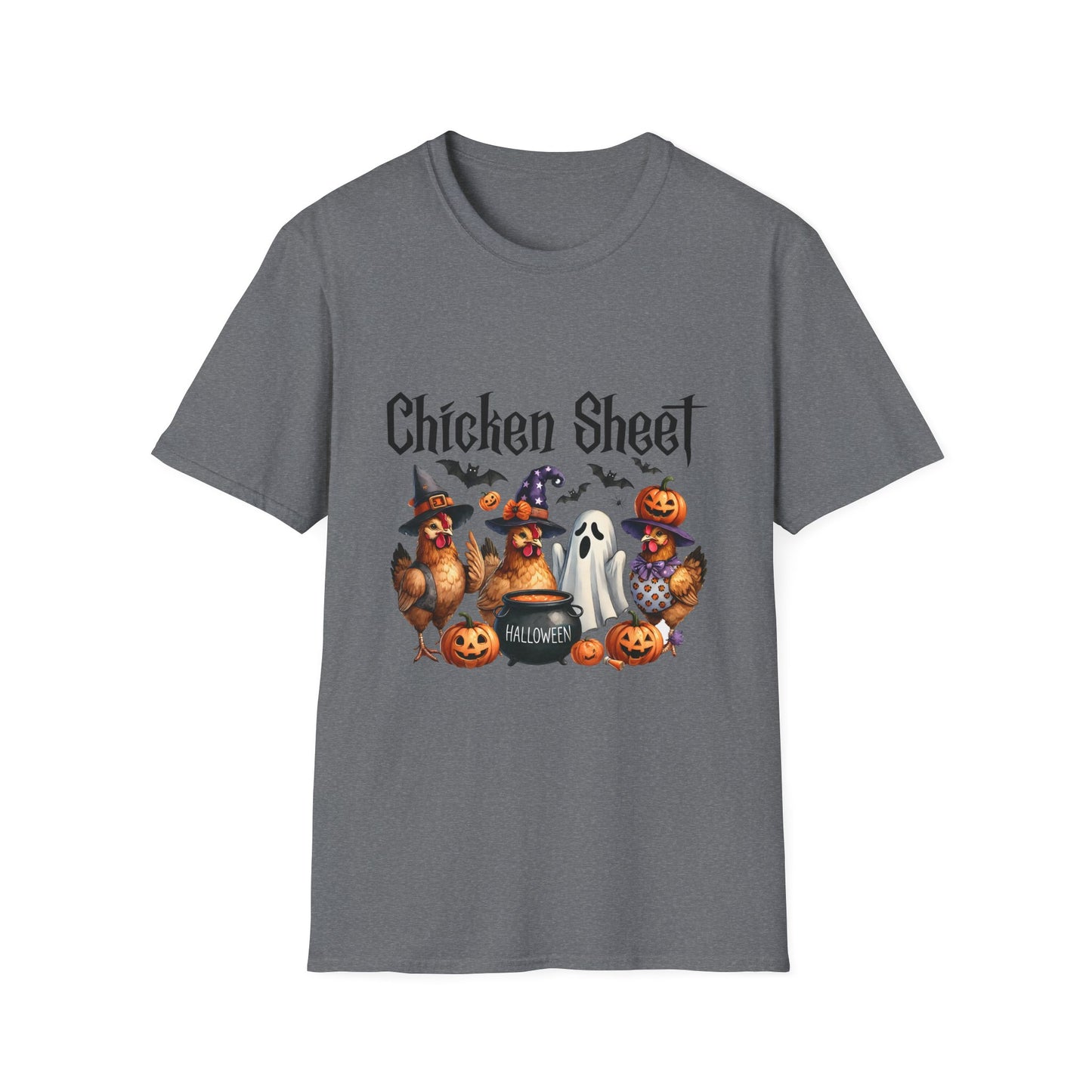 Funny Chicken Sheet Halloween Unisex Softstyle T-Shirt