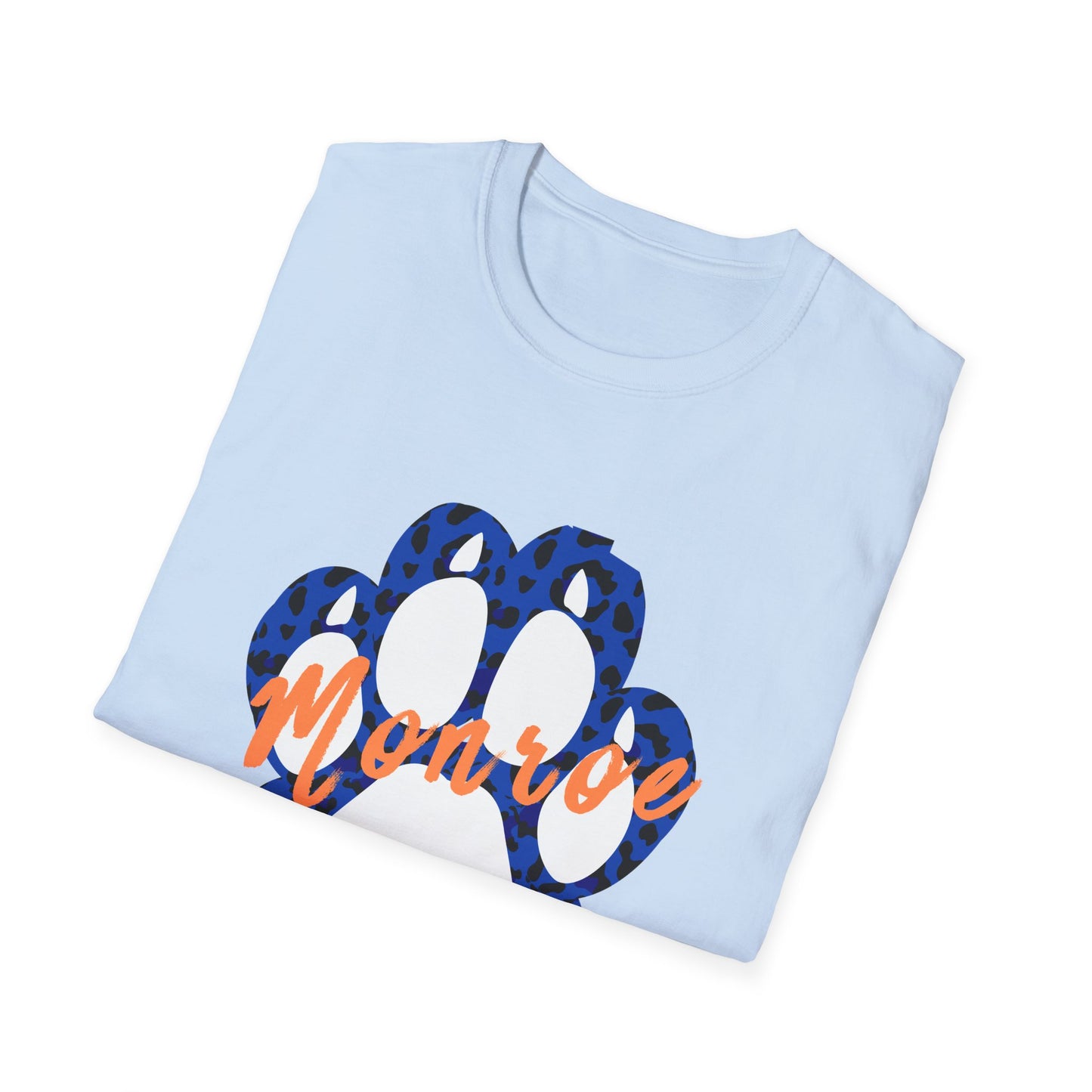 Monroe Leopard Print Paw Unisex Softstyle T-Shirt
