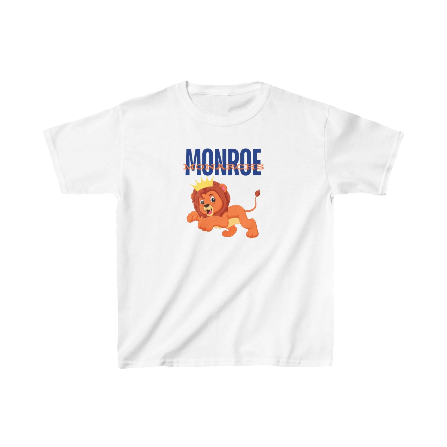 Kids Jumping Lion King Cub Monroe Monarchs  Tee - Fun Cotton Shirt for Young Royals