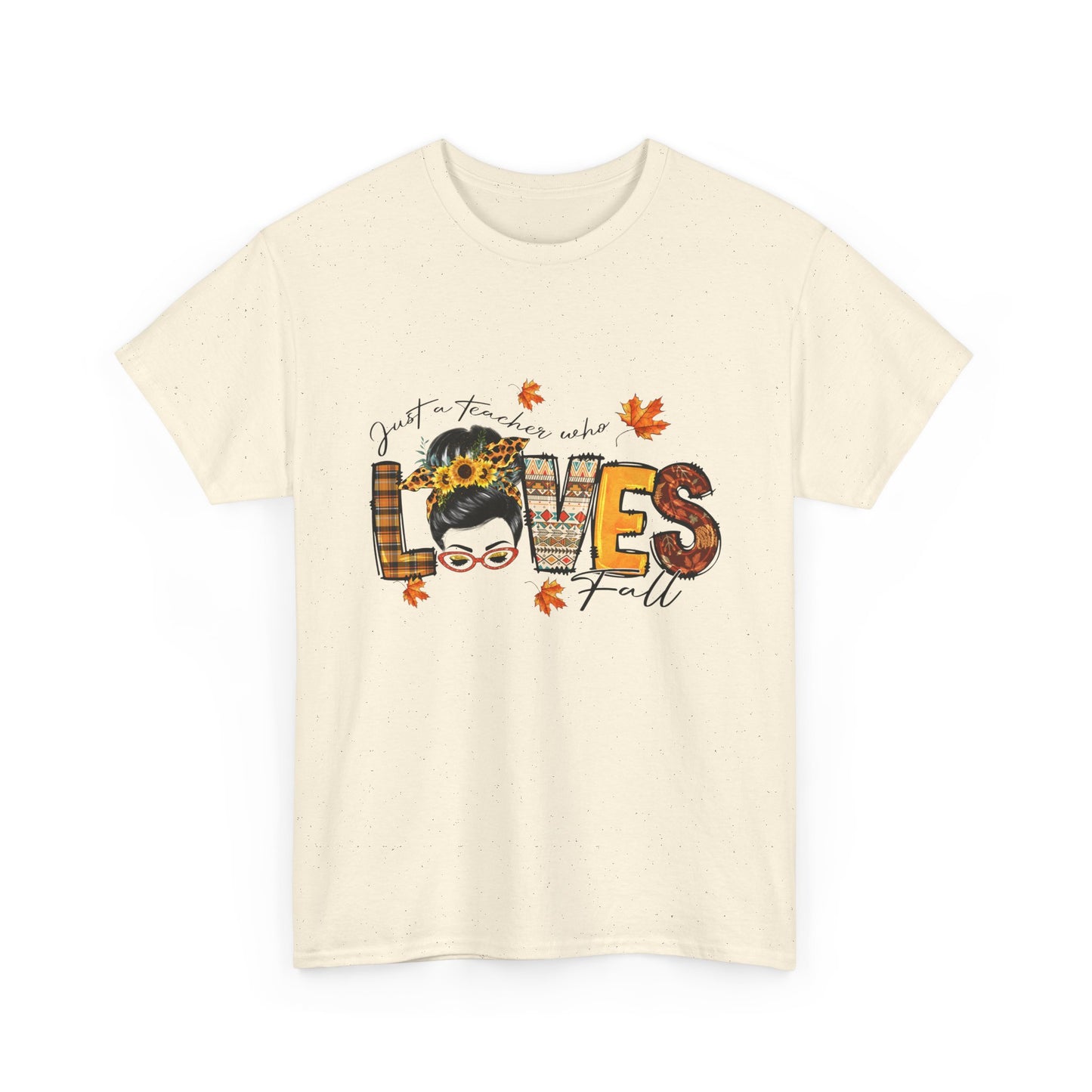 Fall Vibes Unisex Heavy Cotton Tee - 'Loves Fall' Floral Design