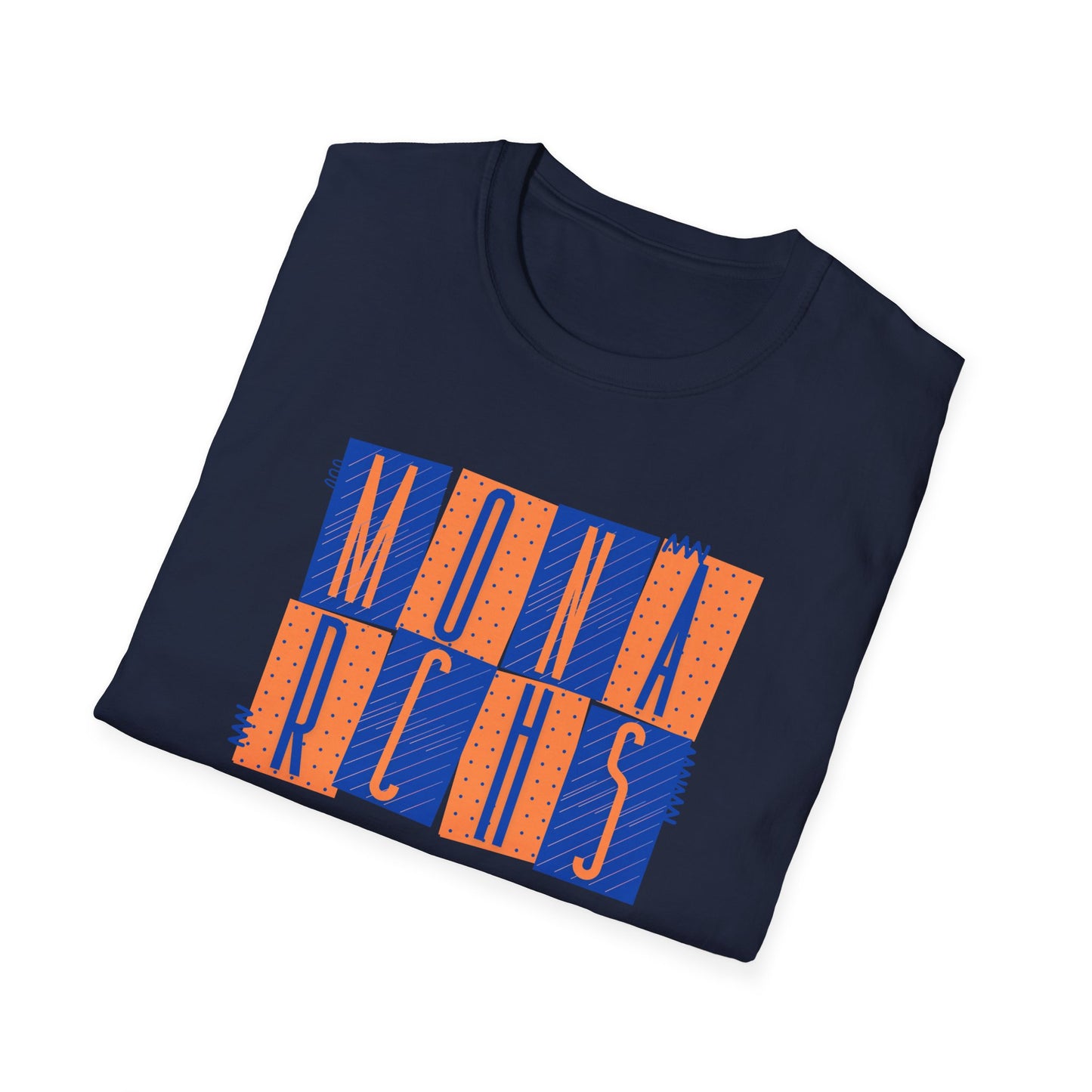 Monarchs Squares Dots Unisex Softstyle T-Shirt - Trendy Graphic Tee for Everyday Wear
