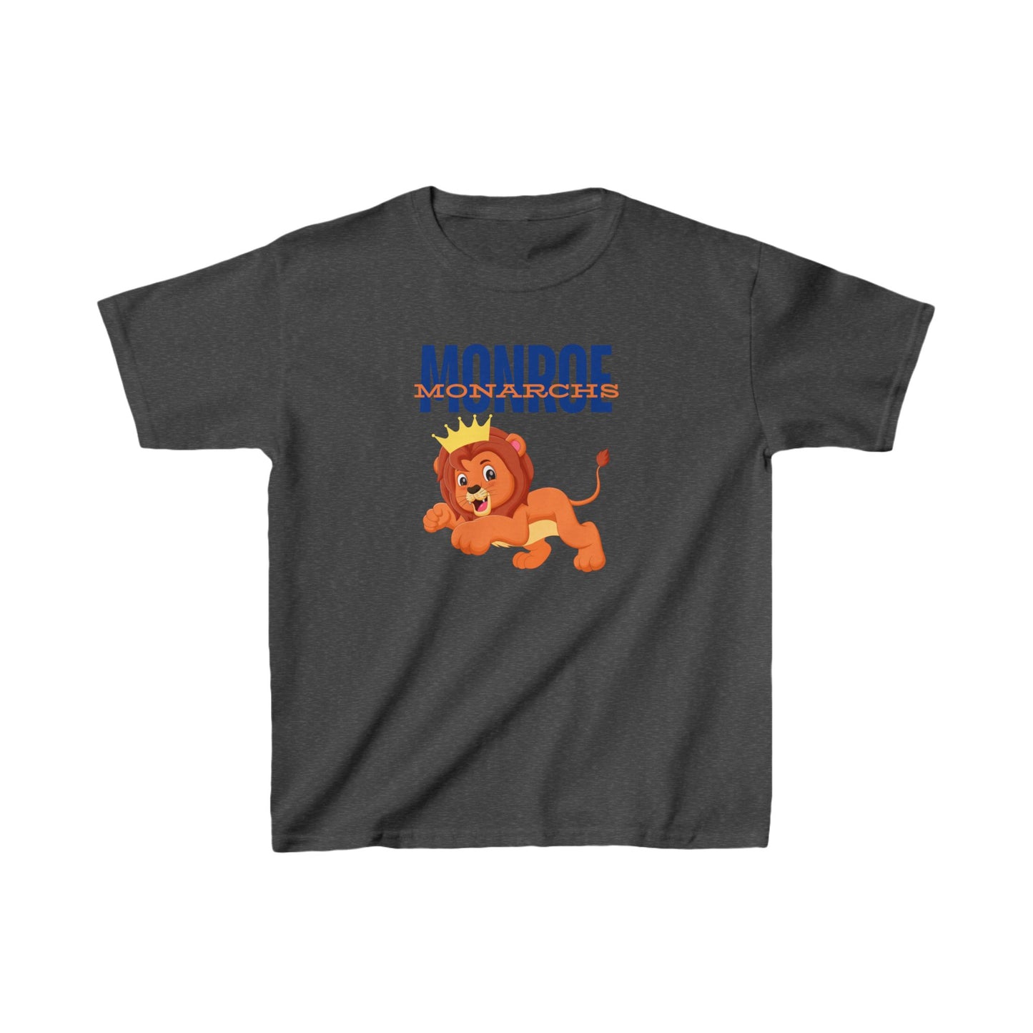 Kids Jumping Lion King Cub Monroe Monarchs  Tee - Fun Cotton Shirt for Young Royals